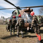 Embarquement pour un saut depuis un hélico